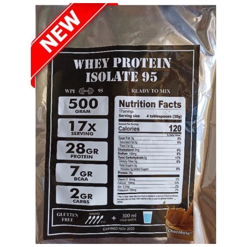 Susu Protein 500gr wpi95 Whey Protein Isolate 95 Susu Diet DEBM KETO MAYO DEFICIT