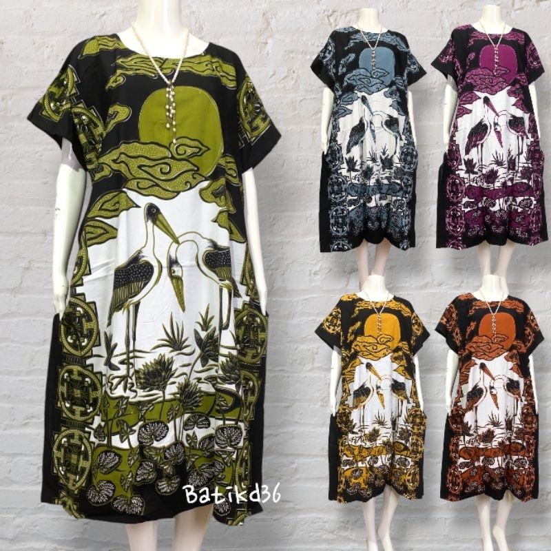 Daster jumbo kelelawar Batik BANGO baju tidur wanita piyama rayon premium jumbo dress nyonya wanita 