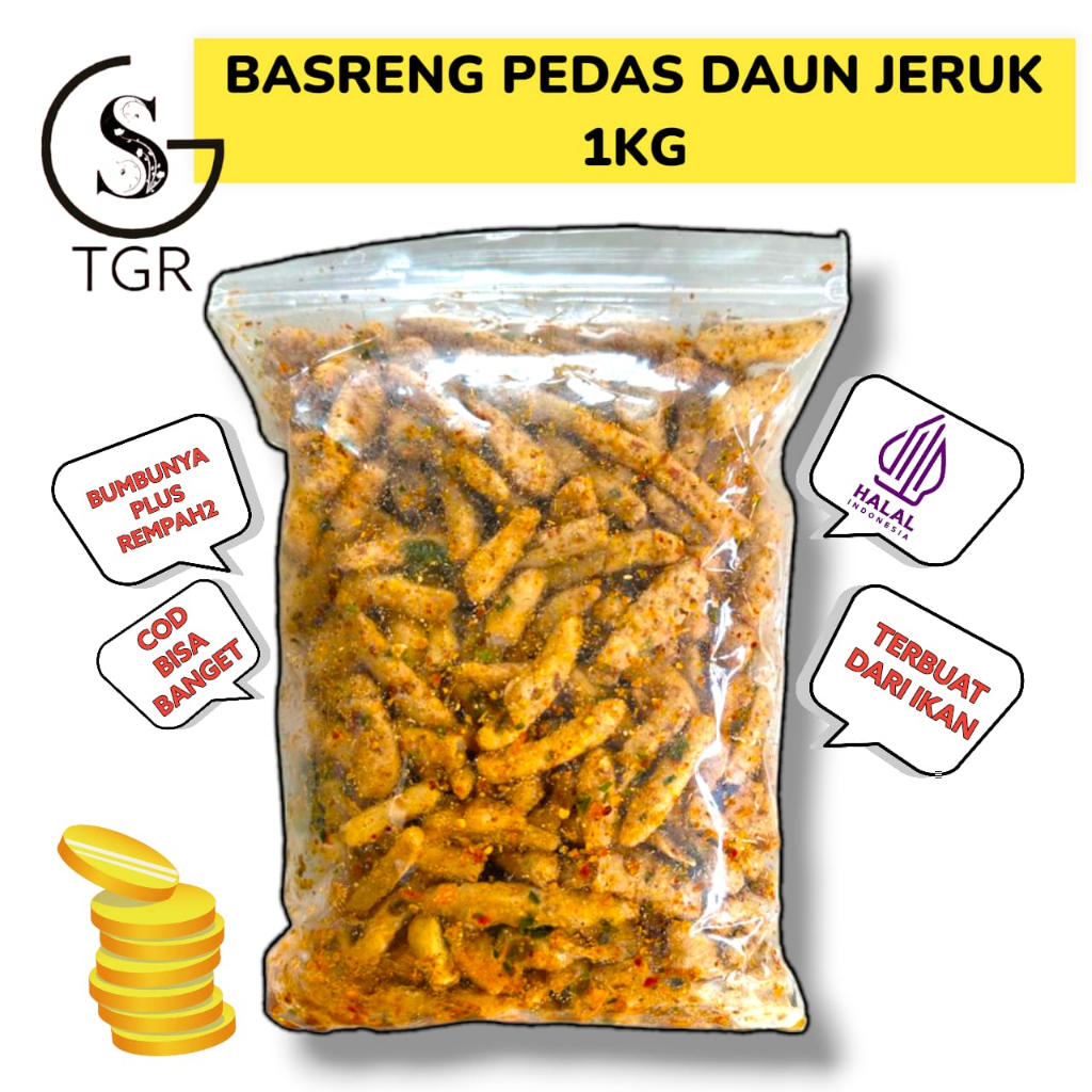 

BASRENG PEDAS DAUN JERUK 1kg BASO IKAN GUDANGSNACKTGR Cemilan Chips