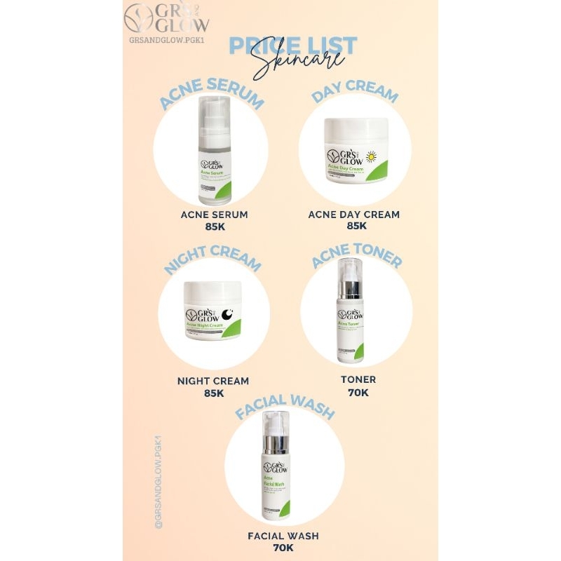SATUAN / ECERAN GRS AND GLOW SKINCARE #Glowing #pencerah #antiacne #Pouch #Skincareset #Skincarebest