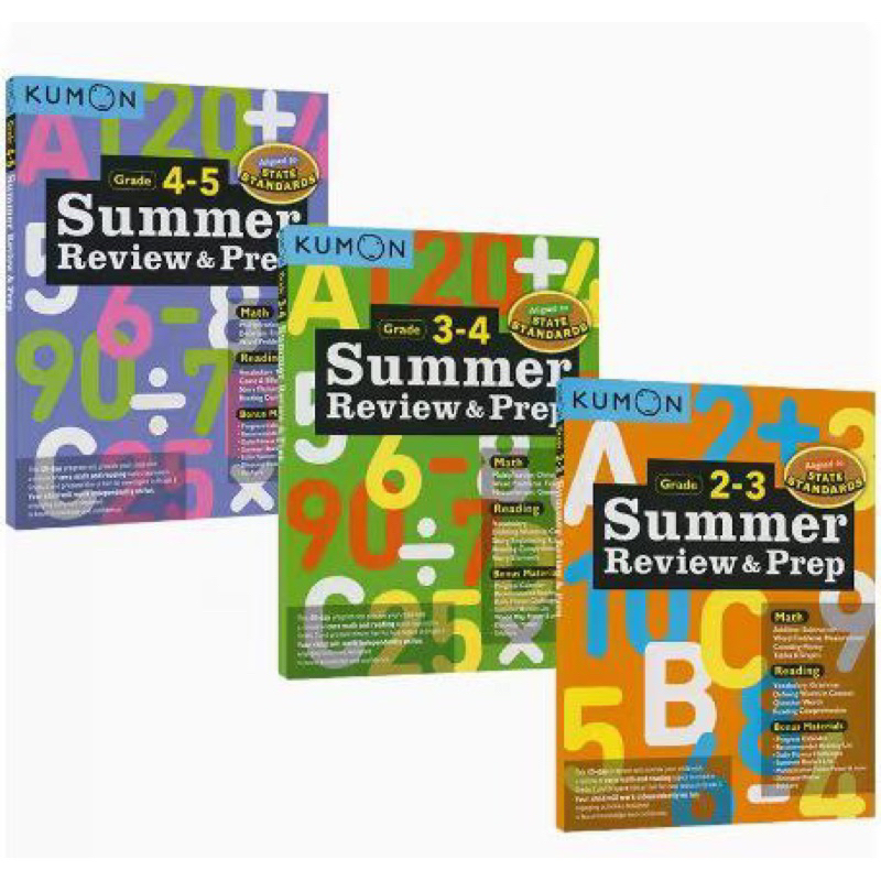 Kumon Summer Review & Prep Set Kumon Workbook SD Grade 2-5 Buku Latihan