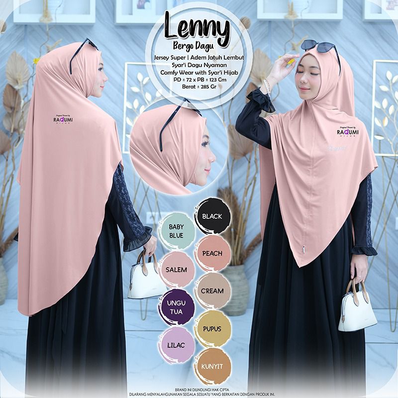 LENNY BERGO DAGU RAQUMI HIJAB | NEW RAQUMI | BERGO JERSEY JUMBO DAGU