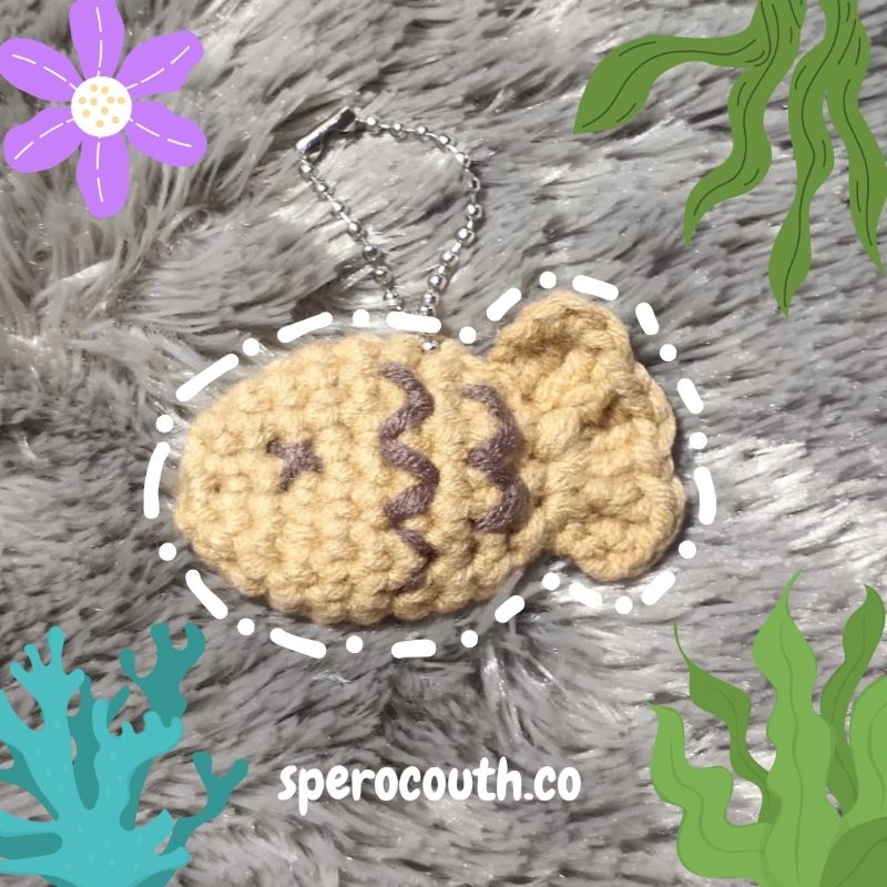 Taiyaki Fishcake Crochet Keychain/ Gantungan Kunci Rajut Bentuk Kue Ikan Taiyaki