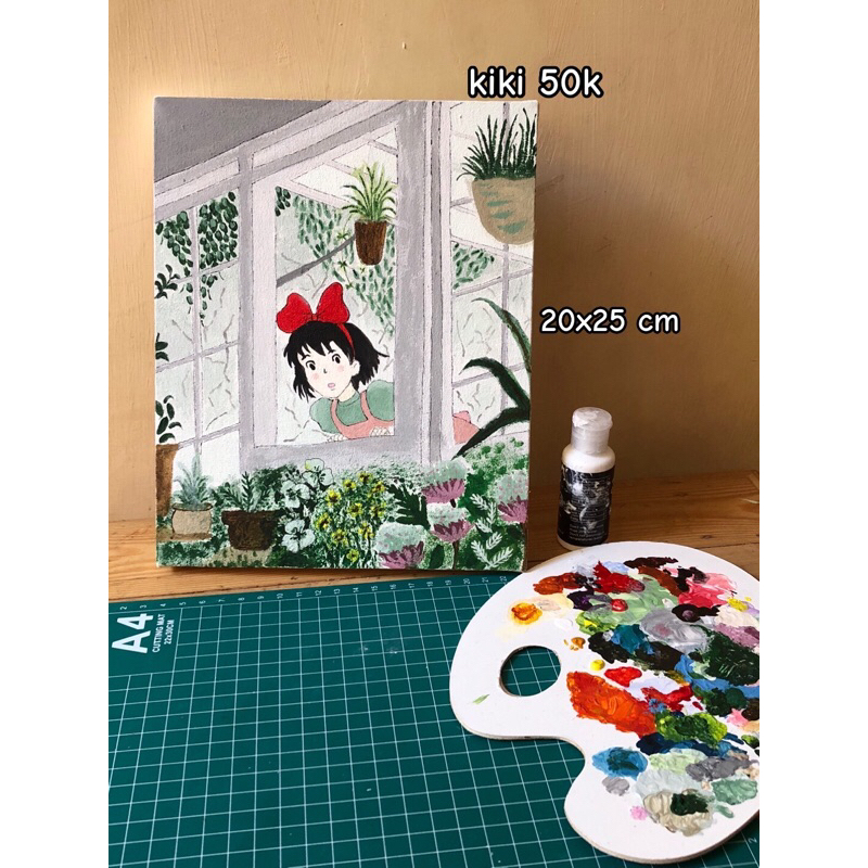 

lukisan Ghibli (kiki's delivery) acrylic on canvas