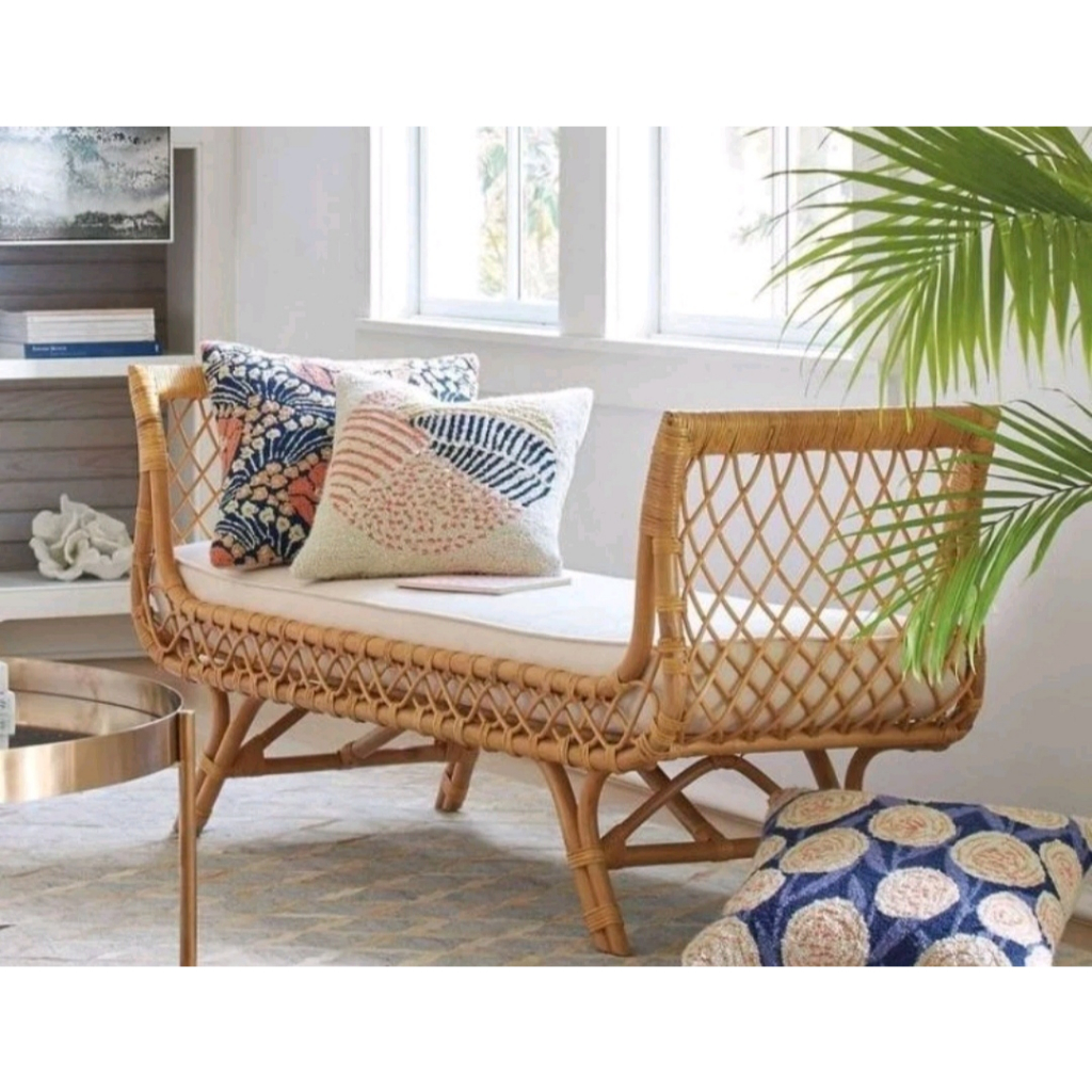 SOFA BENCH ROTAN PANJANG 3 SEATER / SOFA SATAI BENCH / SOFA UNIK /SOFA ESTETIK