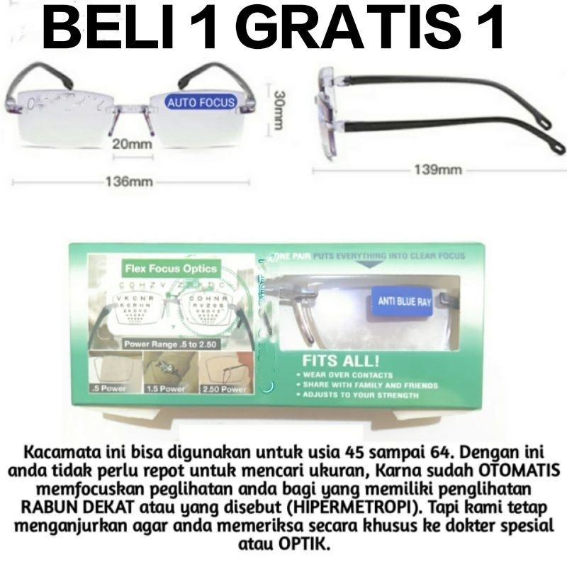 BELI 1 GRATIS 1 KACAMATA AUTOFOCUS - KACAMATA AUTOFOCUS BACA DAN JALAN PRIA WANITA TERMURAH