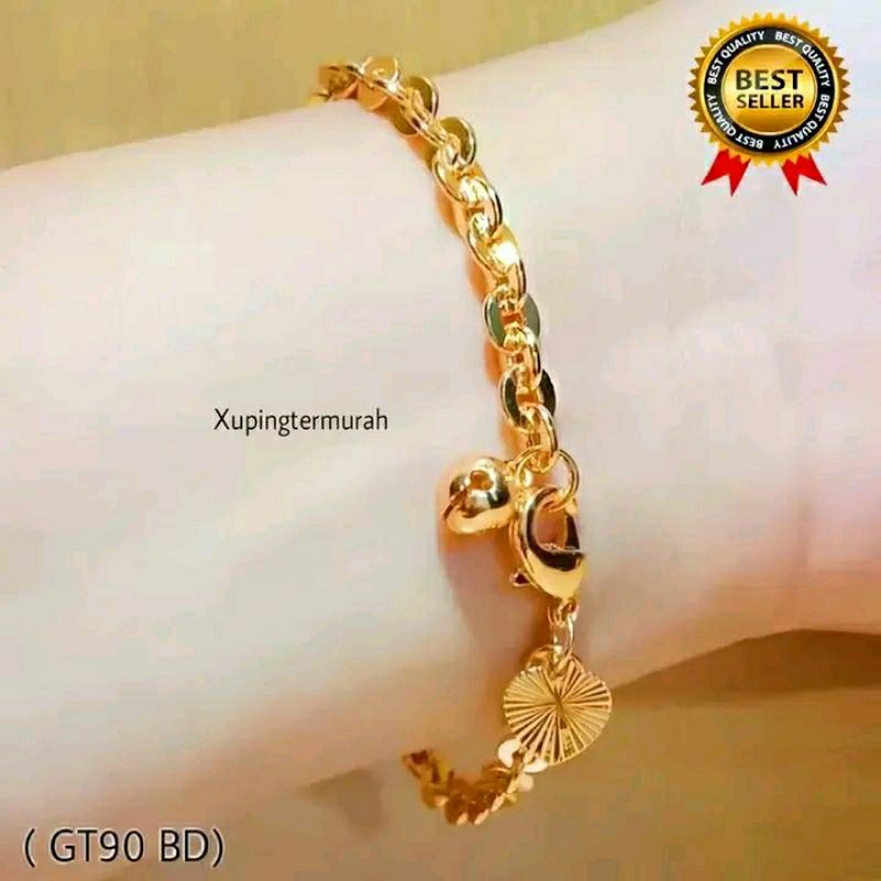 gelang keroncong dewasa berlapis emas