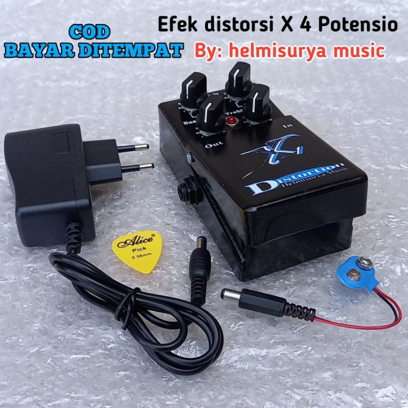 Efek gitar - efek gitar distorsi X plus adaptor Suara Mantap