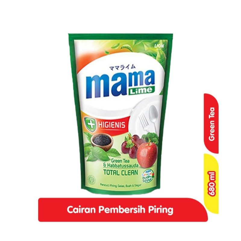 Mama lemon sabun cuci piring Green tea 680Ml