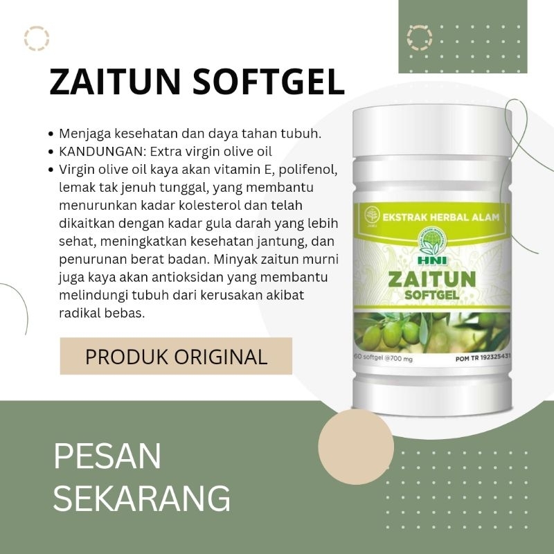ZAITUN SOFTGEL HNI HPAI/KAPSUL VIRGIN OLIVE OIL /MINYAK ZAITUN