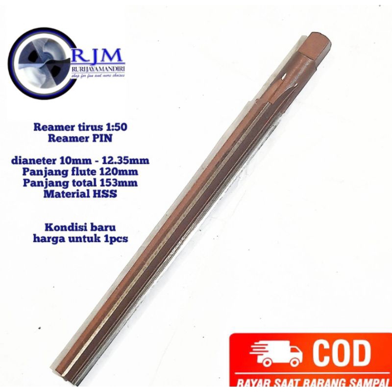 reamer tirus reamer pin 10mm 1:50 hss bukan carbide nachi
