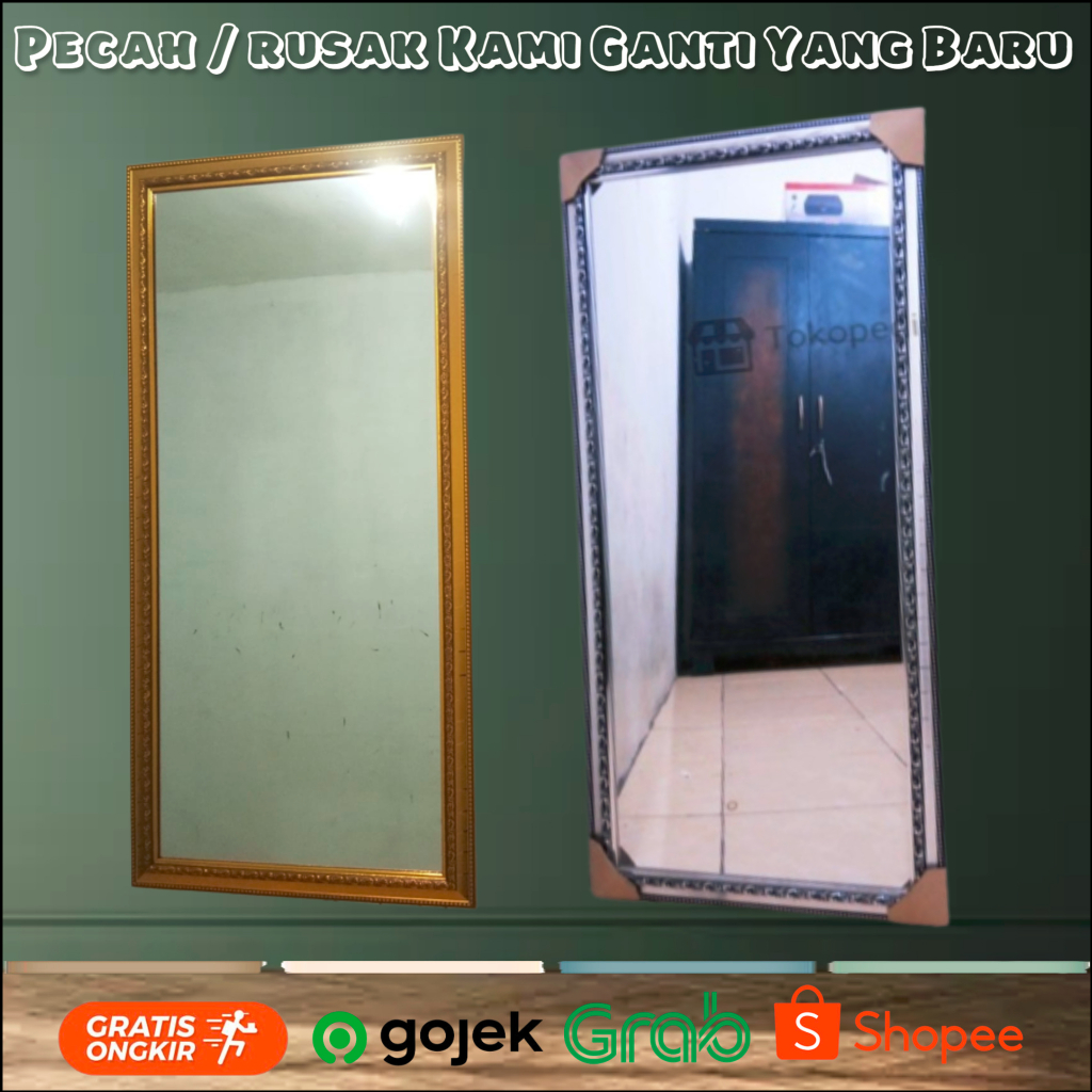 Kaca Cermin Gantung 70 x100 Cm Full Bingkai