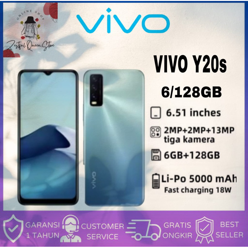 VIVO Y20s 6/128 GB 6.5-inch hp smartphone Garansi 1 tahun