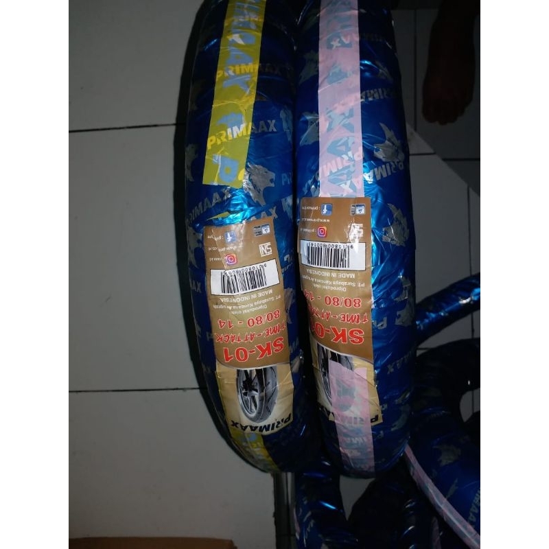 Ban Luar sepasang nontubles Primax SK01 80/80 + 80/80 Ring 14