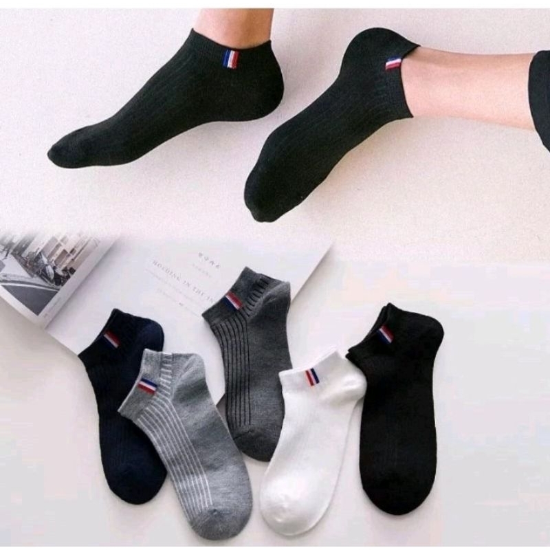 Paket 12 dan 6 Pasang Kaos Kaki Pendek Matakaki Motif (France) Pria Dan Wanita Remaja Dewasa Tebal N