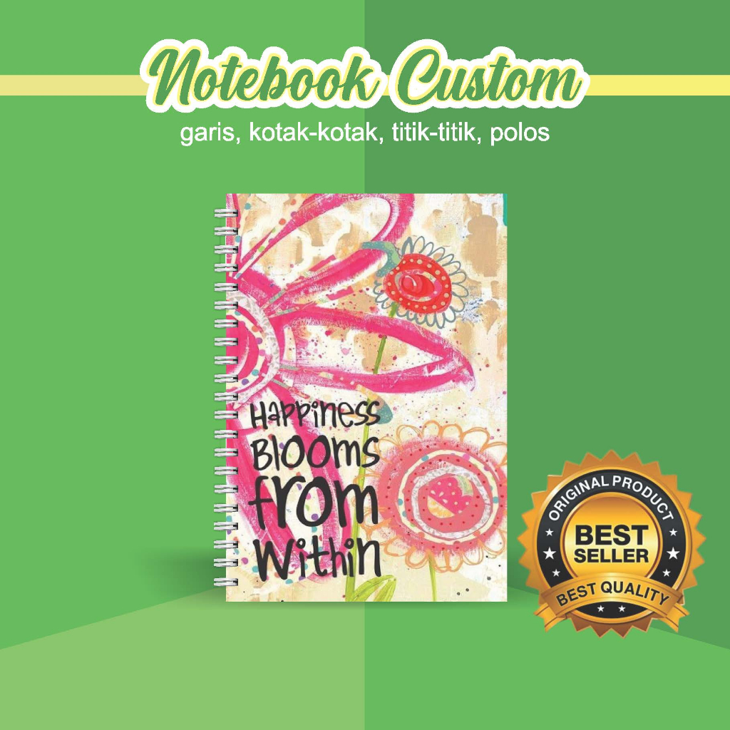 

NOTEBOOK A5 CUSTOM CATATAN/JURNAL BOOKPAPER GRID/KOTAK2#DOTTED/TITIK2#BLANK/POLOS