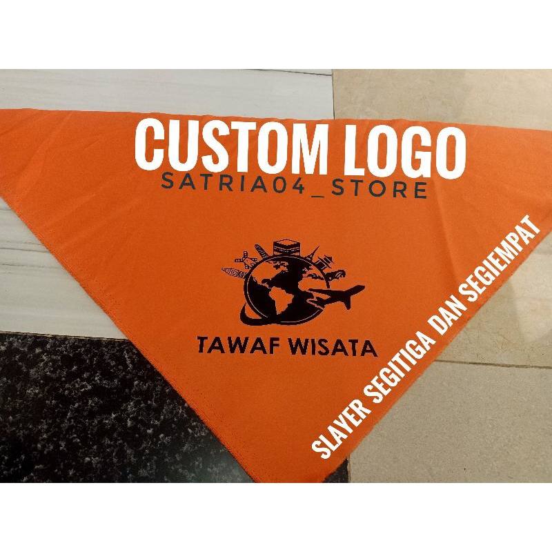 slayer polos segitiga custom logo/slayer ospek/MOS/slayer manasik haji umroh/segiempat /slayer pria/