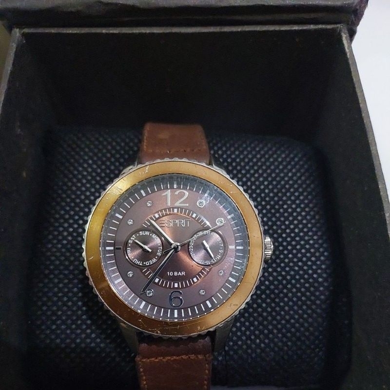 jam tangan original cewek Chronograph Esprit preloved second bekas