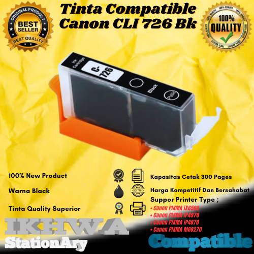 TINTA CATRIDGE COMPATIBLE CANON CLI 726 726 BLACK / HITAM = IX6560