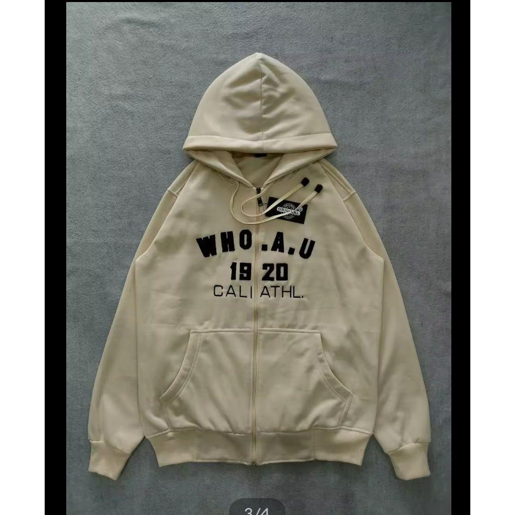 Hoodie Zipper Risleting WHO A.U Pria Wanita //Ready Hoodie WHO.A.U zipper Banyak variasi Warna Sweat