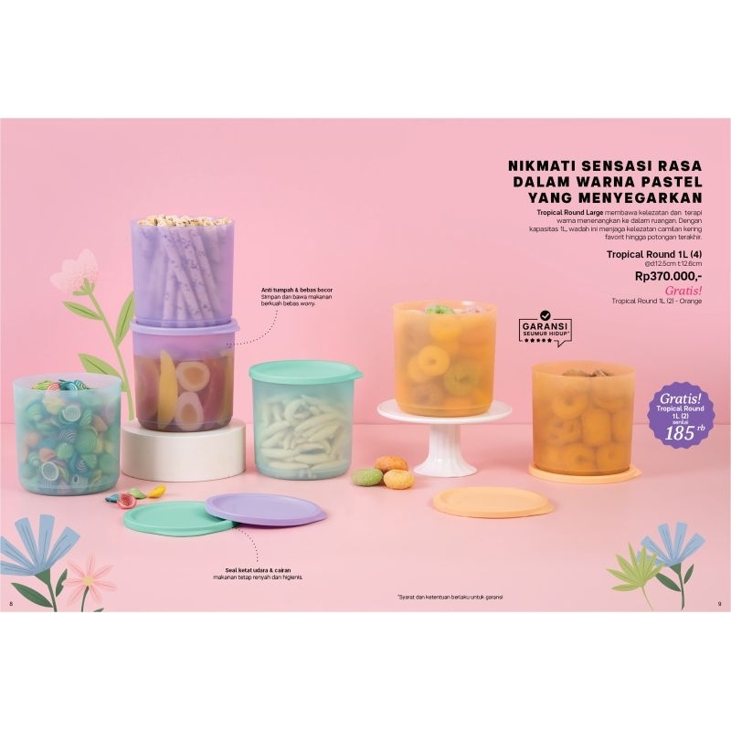 Tropical round 1L Tupperware