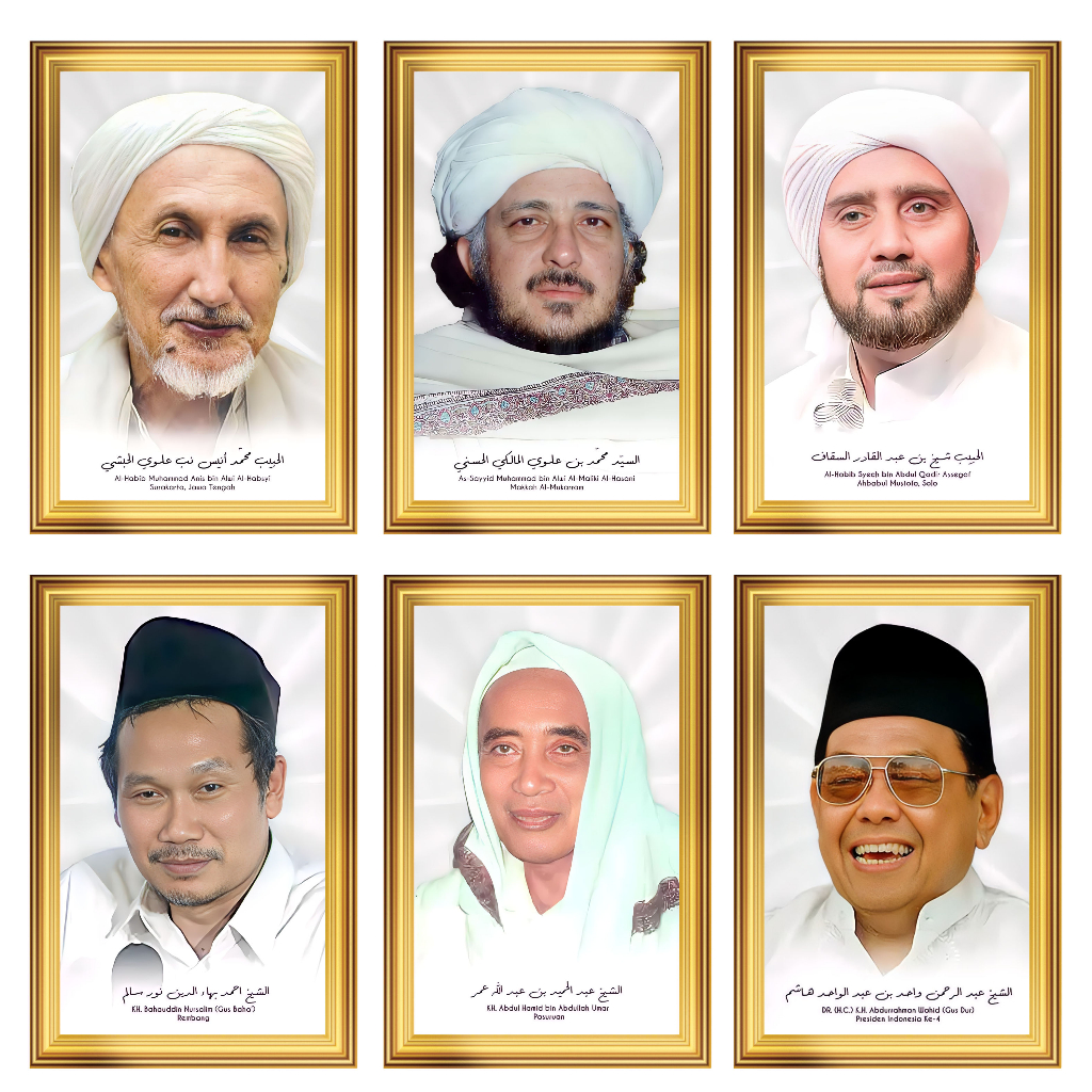 Foto Habib, Ulama, Kyai + bingkai kayu ukuran 10r