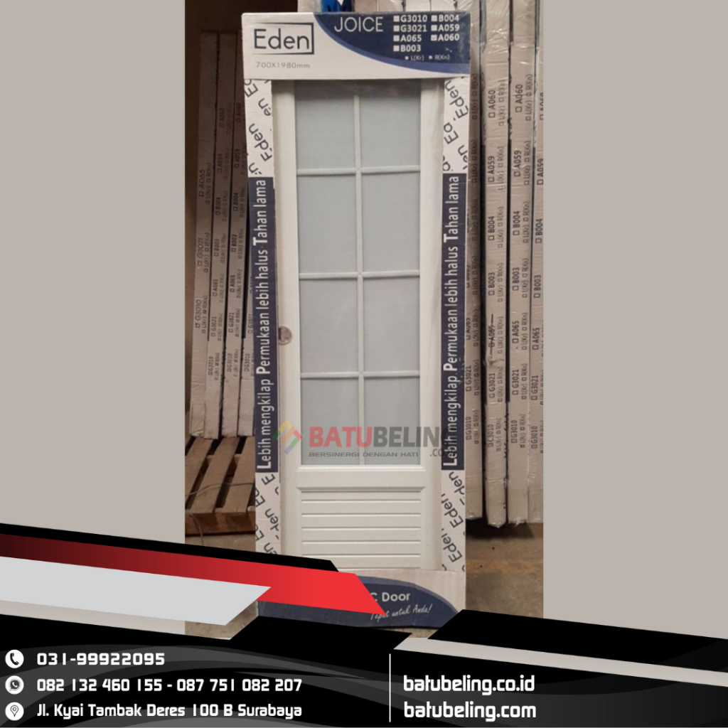 Pintu Kamar Mandi Eden Joice A060 Kusen Aluminium UPVC Ukuran 70 x 198 cm