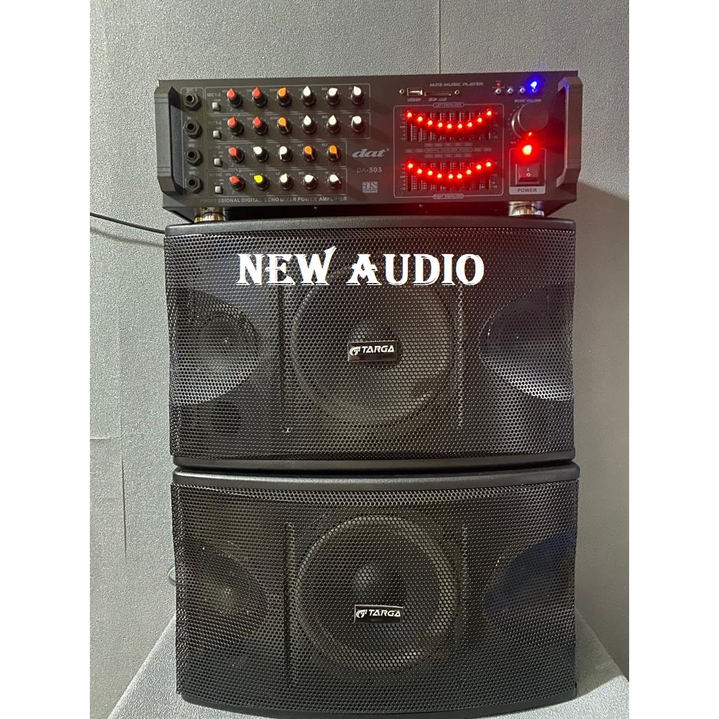 Paket speaker karaoke 8 inch dan amplifier Dat 303 ( BISA COD )