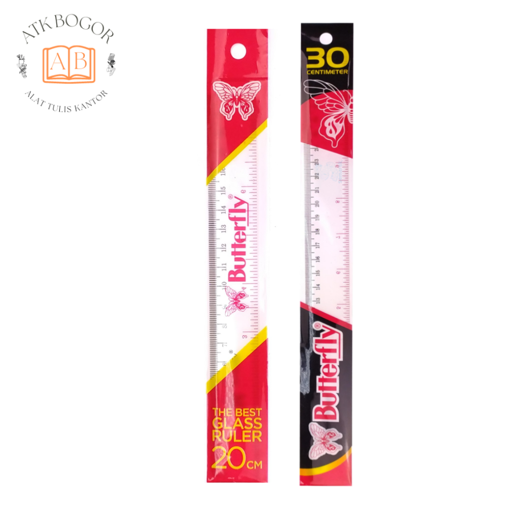 

Penggaris Plastik Transparan Butterfly The Best Glass Ruler 20 / 30 cm