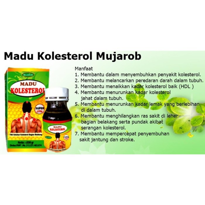 

Madu Kolesterol Mujarob kemasan baru madu MOLES isi 350 gram