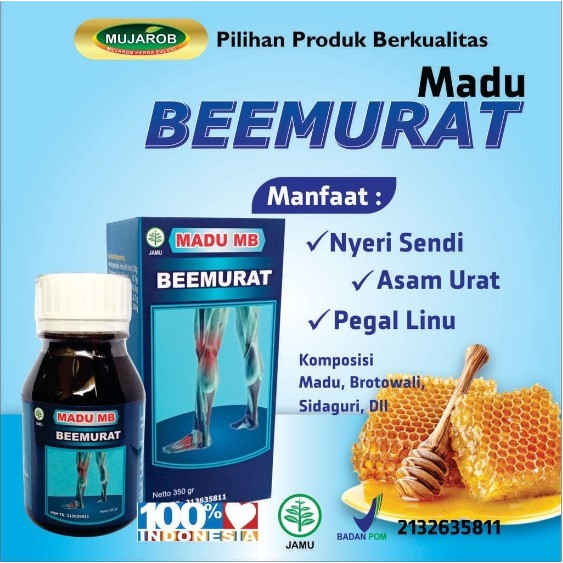 

Madu Besmurat Spesial Asam Urat dan Nyeri Sendi Mujarob isi 350 gram