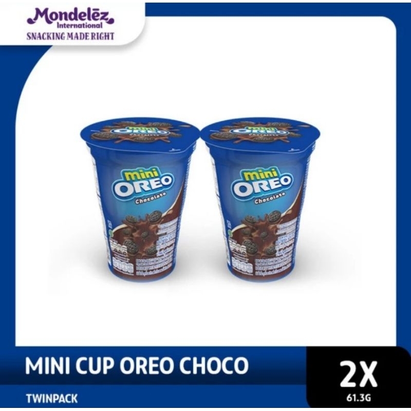 

Oreo Mini Biskuit Cup Krim Cokelat 61.3g Paket 2 Pc