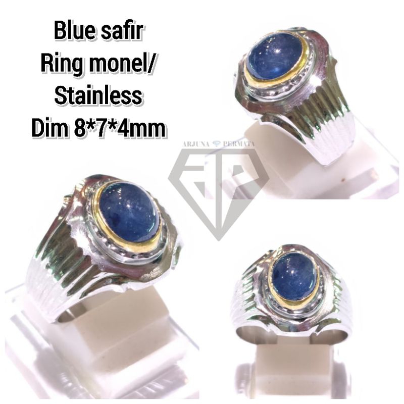 CINCIN BATU PERMATA SAPPHIRE BLUE SAFIR ASLI NATURAL