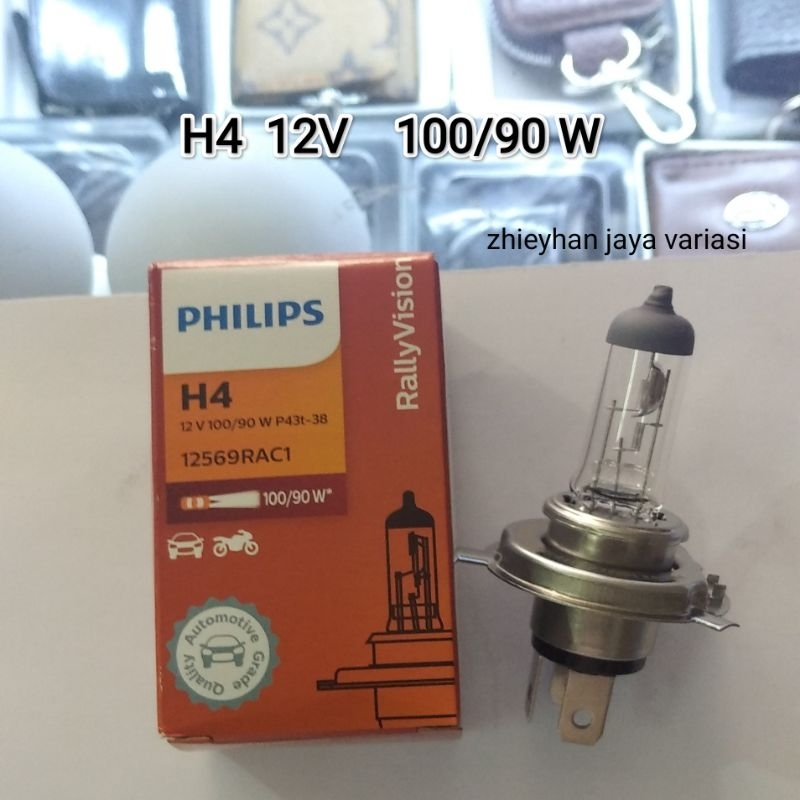 lampu soket H4 ori philips / lampu utama mobil