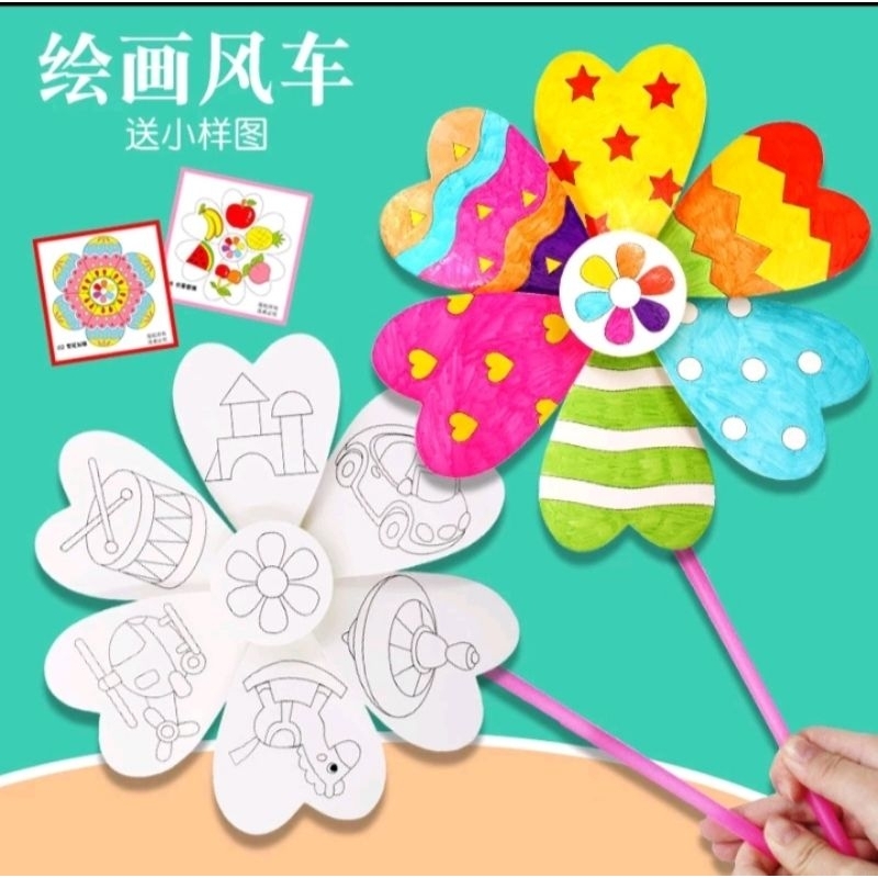 DIY KINCIR ANGIN WINDMILL MEWARNAI KINCIR ANGIN