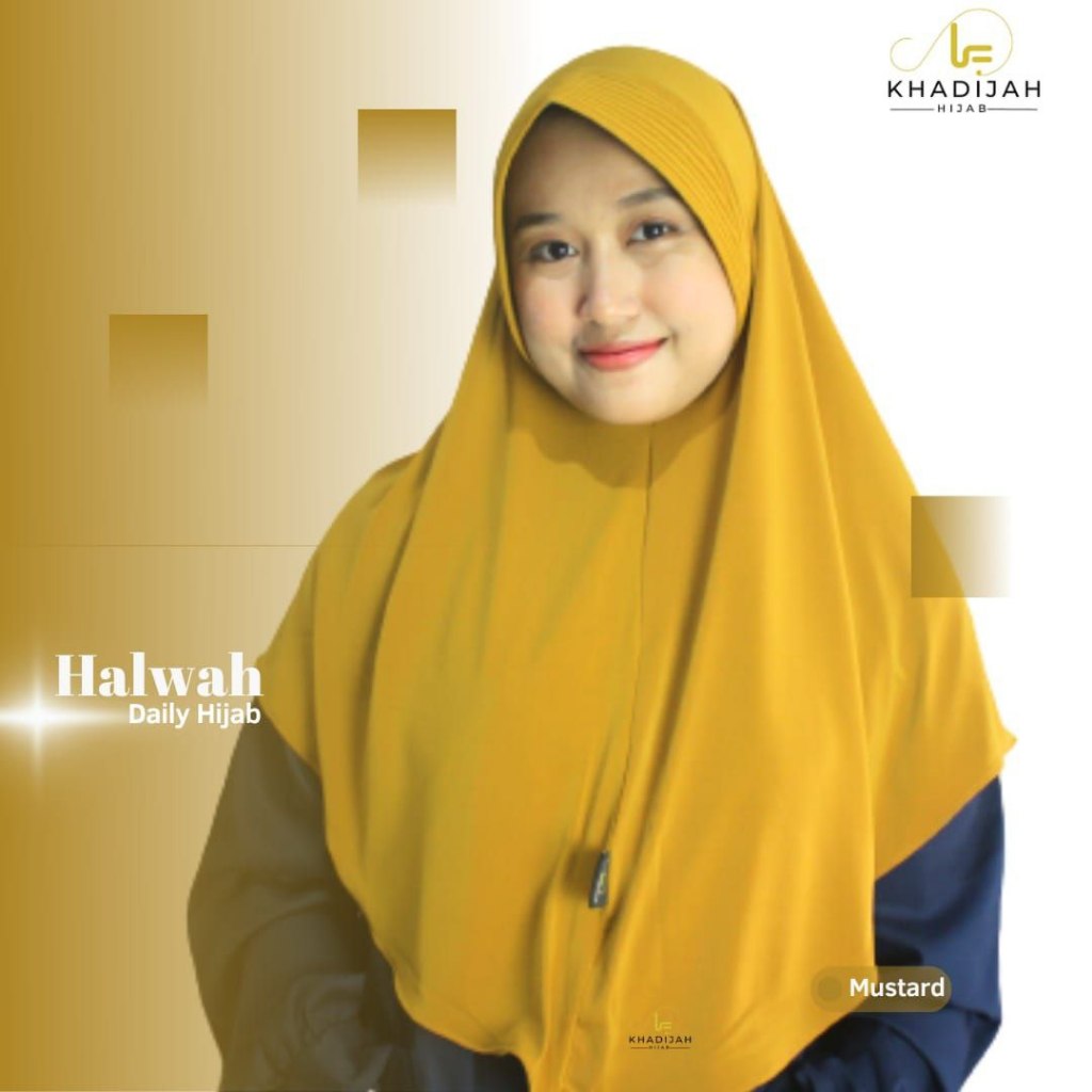 Khadijah Hijab HALWAH khimar daily hijab jersey premium pad antem size jumbo XL
