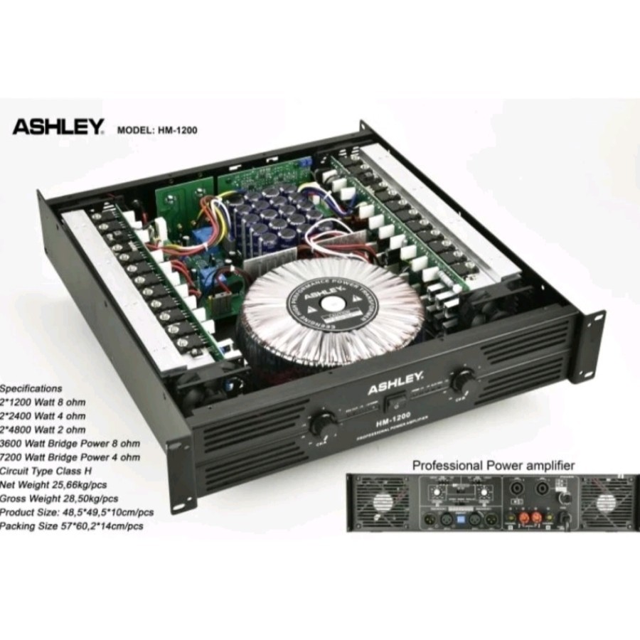 Power ashley hm1200 power amplifier ashley hm 1200 class h original