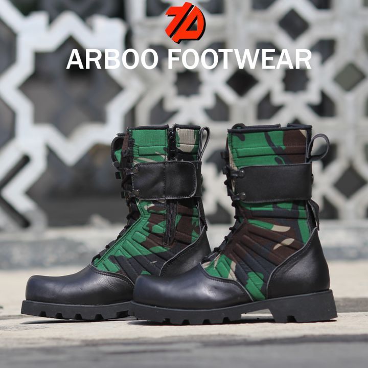 promo sepatu arboo pdl ninja titan army loreng hitam TNI POLRI Militery terlaris murah bisa bayar (C