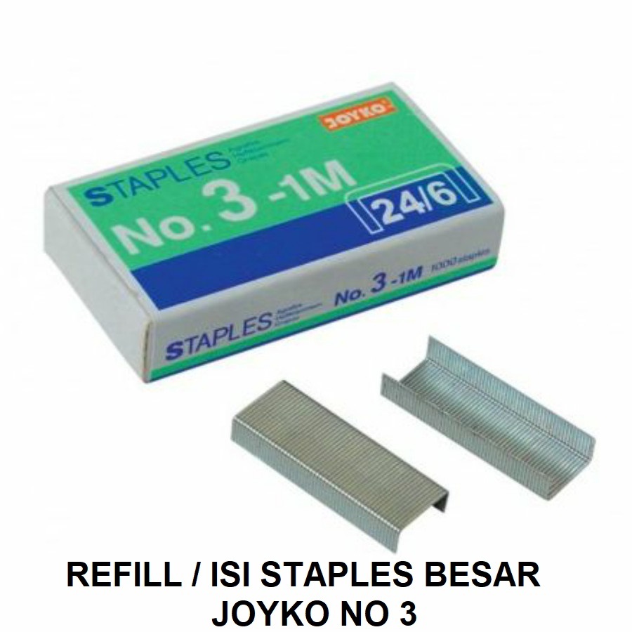 

REFILL ISI STAPLES BESAR No 3 JOYKO STEPLER HEKTER NO 3-1M MURAH