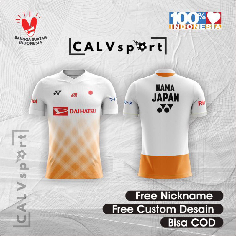 JERSEY BADMINTON JAPAN KAOS BAJU BULUTANGKIS TIMNAS JEPANG FULL PRINTING FREE NAMA PUNGGUNG TERBARU 