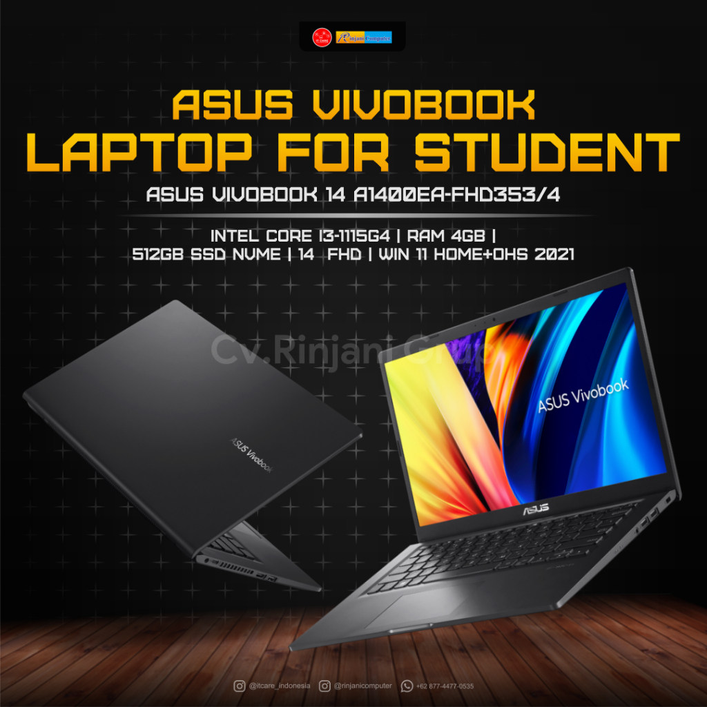ASUS VIVOBOOK 14 A1400EA FHD353 FHD354 - i3-1115G4/4/512/14"/W11+OHS21