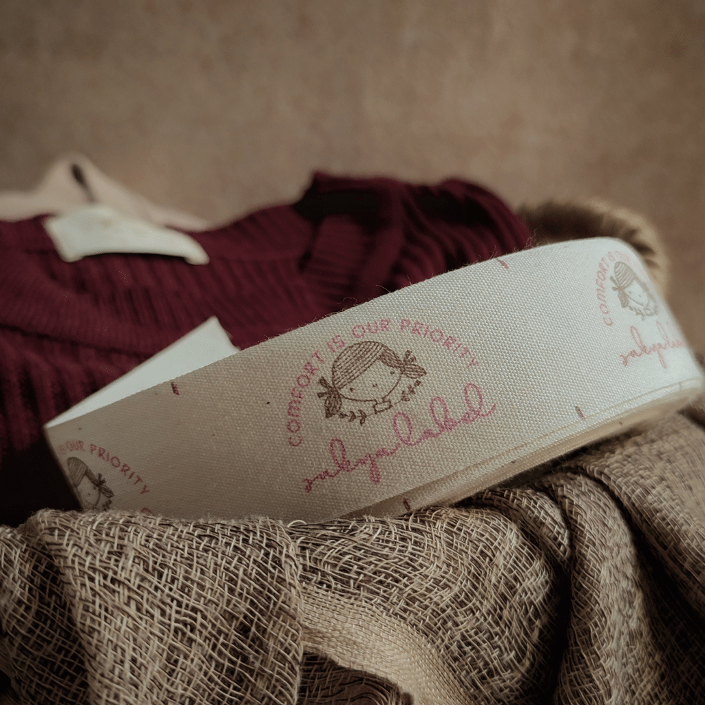 LABEL KATUN HALUS 3cm, Label baju custom bahan pita katun cocok untuk label hijab - label baju - lab