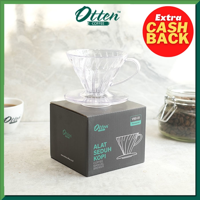 Otten - Alat Seduh Kopi V60-01 (Transparant) - Manual Coffee Dripper