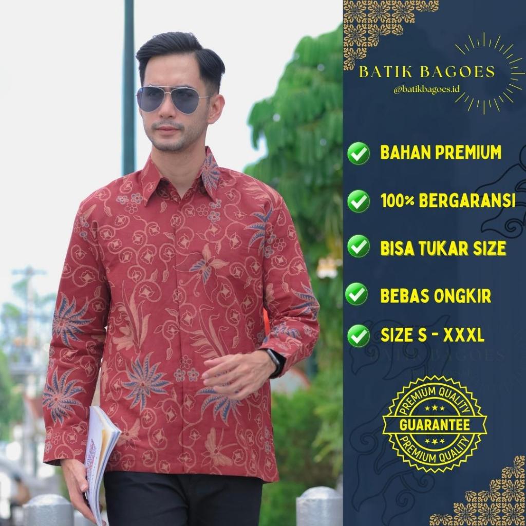 Batik Solo Lengan Panjang Pria Puring Modern Kekinian