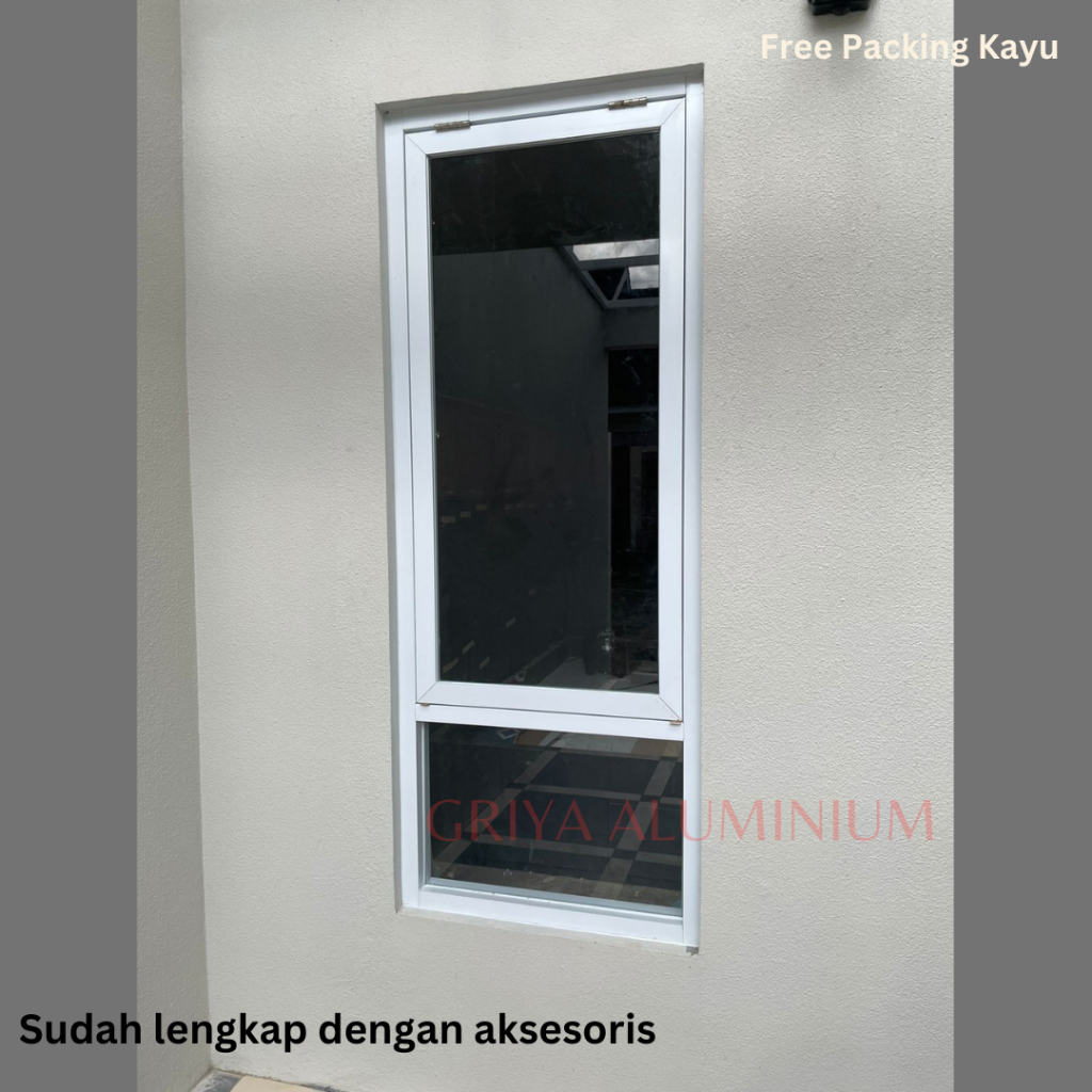 Jendela Aluminium Minimalis Dengan Variasi Kaca Mati Ukuran 160x60