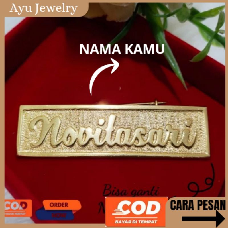 Bros Name Tag Bros Nama Custom Pin Baju Pin Nama