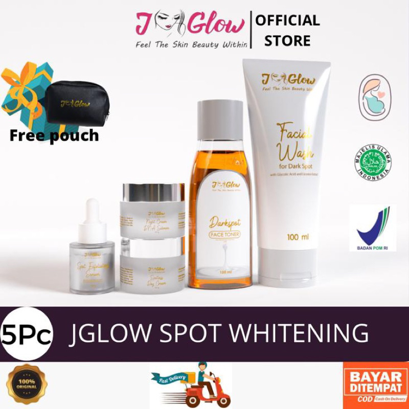 Jglow Skincare Paket Flek Whitening Serum Spot Menghilangkan Flek Hitam