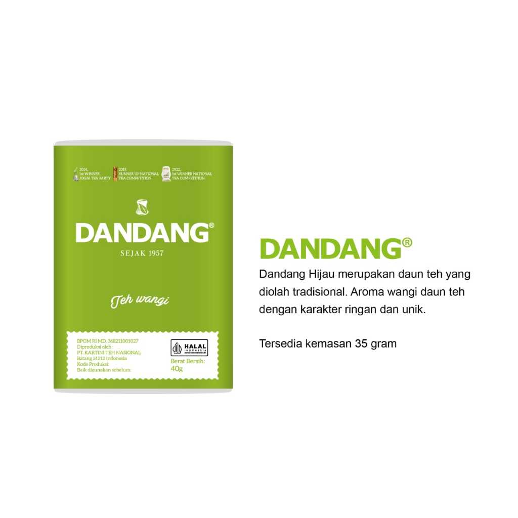 

Teh Dandang Hijau 40gr [1 slop isi 10 pcs] Free Gelas