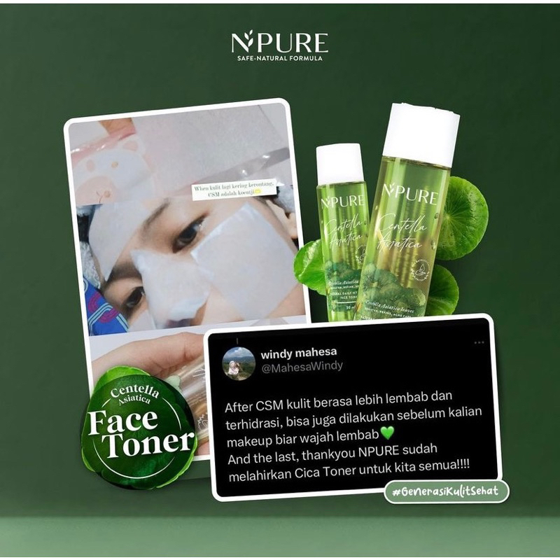 NPURE Cica Face Toner 150ml Centella Asiatica acne n’pure npure N Pure toner BPOM original