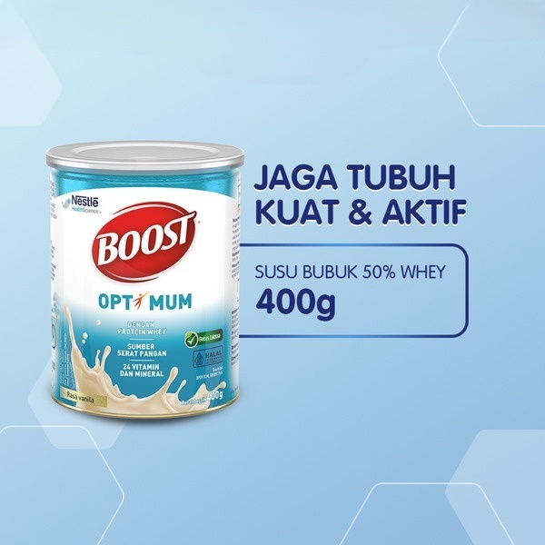 

[400 Gram] NUTREN BOOST Optimum Susu Nutrisi Vanila Dewasa dan Lansia Kaleng 400 gr